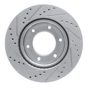 Ford Ranger Brake Rotor (1) - Front Right - R1 Concepts - Drilled & Slotted - Silver - `19-`25